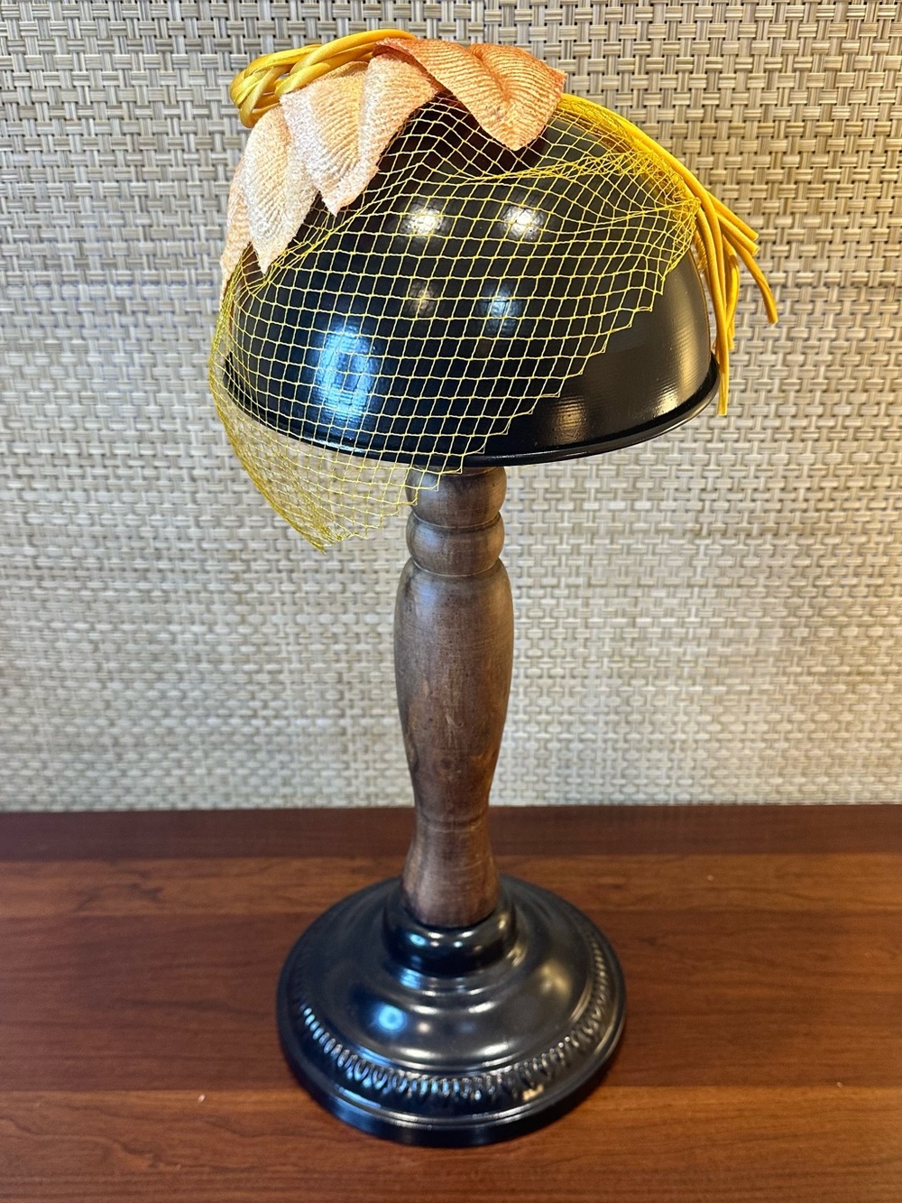 🌟HP🌟VTG 1950s/60s "New Old Stock" Peachy Floral Fascinator ILGWU Union USA Made - Picture 5 of 10